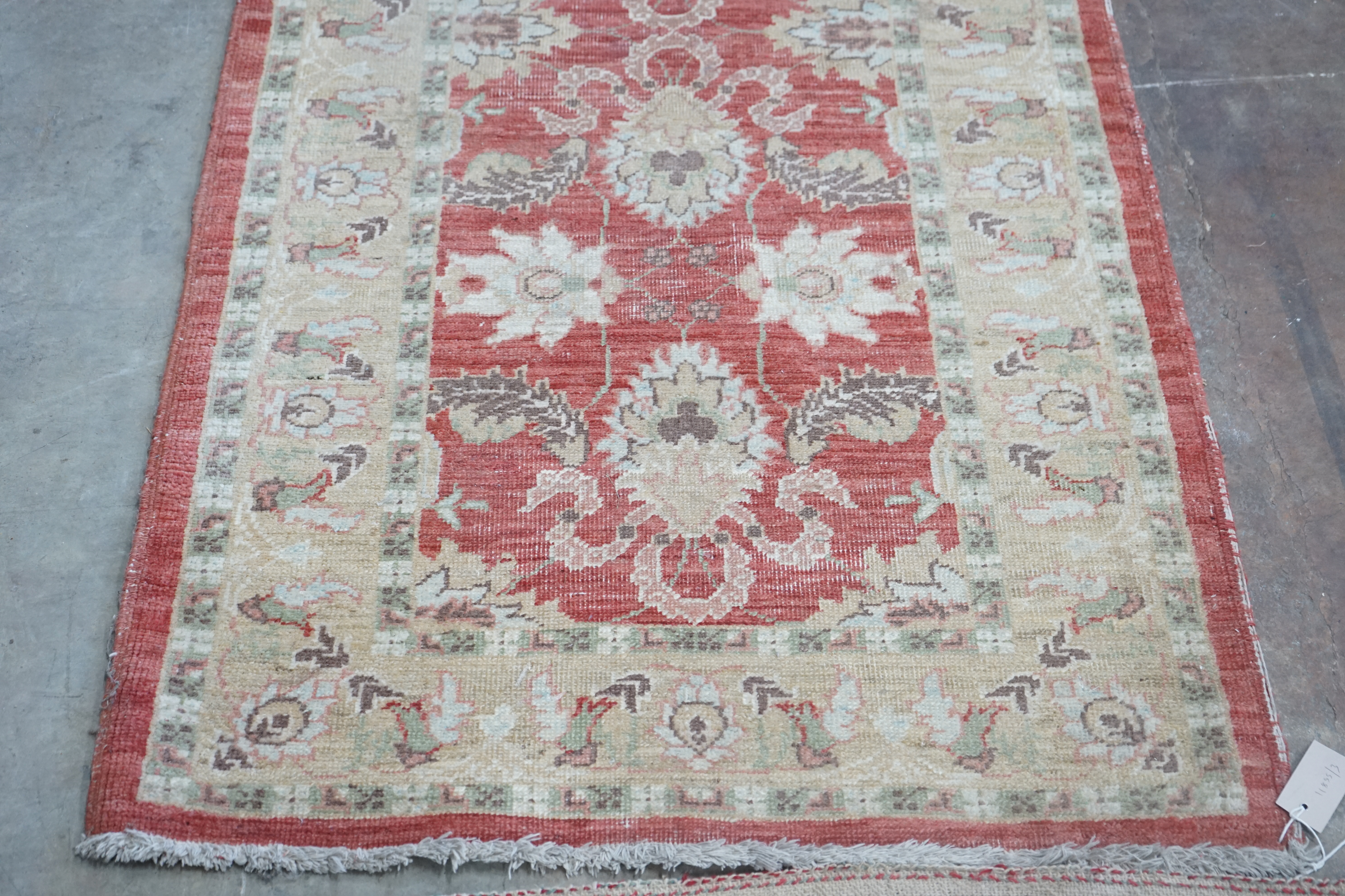 A Ziegler style red ground runner, 364 x 84cm